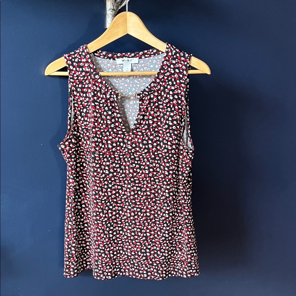 Floral Sleeveless Top - Black and Red